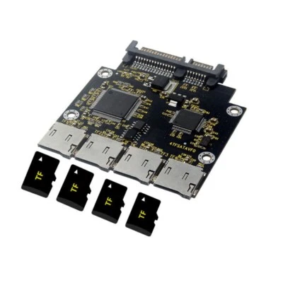 4-Ports SD TF To 22Pin SATA SSD Adapter 2.5"/3.5" HDD Industrial Expansion Card - Image 1 of 4