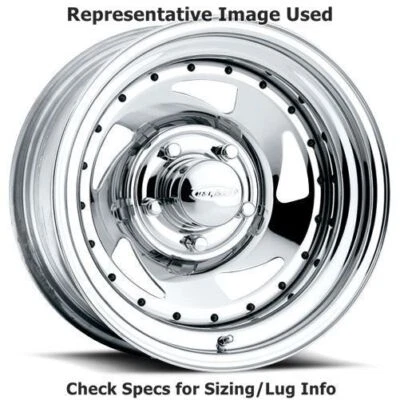 U.S. Wheel 26-5055 Series 26 Blade 15"x10" Wheel, 5x5.5 Bolt Pattern, Chrome NEW - Image 1 of 3