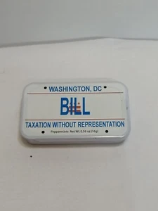 Washinton DC Bill Impuestos sin representación Mintas de hojalata coleccionables - Imagen 1 de 4