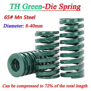 TH Green Heavy Load Duty Compression Die Spring Diameter 8-40mm Length 15-300mm - Picture 1 of 8