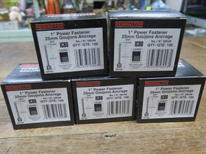 5 BOXES -  REMINGTON 1" POWDER ACTUATED FASTENERS, No.58048 - Picture 1 of 3