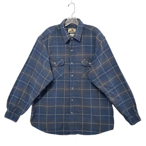 FIELD & STREAM Mens Cotton Flannel Shirt XXL/Tall Blue & Gray Plaid - Picture 1 of 8