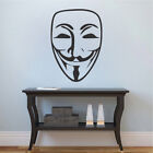 Guy Fawkes Wandtattoo V for Vendetta Tapete Wandbild Vinyl Gesichtsmaske Design, g62