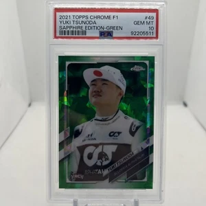 YUKI TSUNODA 2021 TOPPS CHROME F1 ROOKIE SAPPHIRE GREEN RC /75 PSA 10 Q3781 - Picture 1 of 2