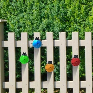 Garden Metal Ladybug Decoration Set of 4, Outdoor Wall Art Ladybugs Decoration - Picture 1 of 6