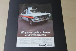 Original 1971 mag advert: HILLMAN AVENGER Police car, frame-ready wall-art - Picture 1 of 1