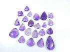 148Cts. Natural Leaf Carving Purple Amthyst 22Pcs Loose Gemstone Lot 13-26Mm Y69