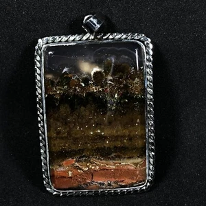 54gr Picture Variety  Chalcedony jasper Landscape  Stone Pendant Jewerly - Bild 1 von 4