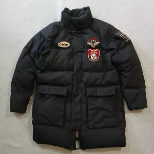 Jeep Down Jacket Mens Medium Black  Puffer Snap Hiking Outdoors Heritage Iconic - Picture 1 of 23