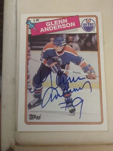 Glen Anderson Edmonton Oilers Topps 88-89 card Autographed #189 - Picture 1 of 2