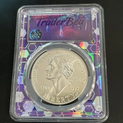 1993-P Jefferson Silver Commemorative Dollar MS69 PCGS Mint State 69 - Image 1 of 4