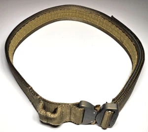 FirstSpear Tactical Belt Cobra Buckle M Khaki Carabiner Retention Lanyard Loop A - Picture 1 of 5
