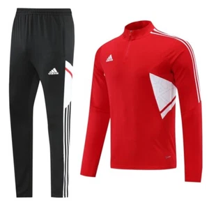 Mens Adidas Tracksuit Set Bottoms Full Zip Jacket Black Trousers Pants Medium - Picture 1 of 1