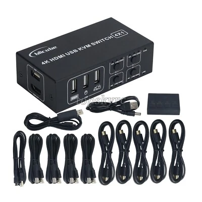 4K HDMI USB KVM Switch KVM Four Port Switcher 4X1 Support PiKVM and BLIKVM - Image 1 of 4
