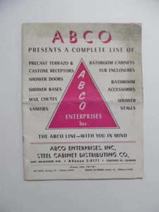 Vintage ABCO Bathroom Cabinet Fixture Architectural Catalog Glass Enclosures - Picture 1 of 8