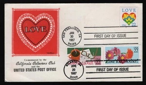 #2248 22c Love, California Collectors Club & USPS-Doble cancelación **CUALQUIER 5 = ENVÍO GRATUITO** - Imagen 1 de 1