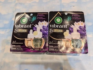 LOT (2) AIR WICK VIBRANT PLUGIN SCENTED OIL REFILLS LAVENDER & WATERLILY - Picture 1 of 2