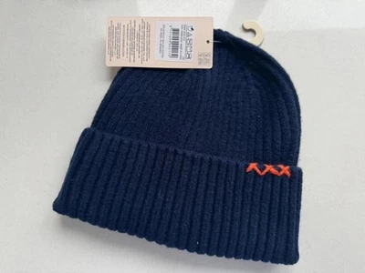 Scotch & Soda Rib-Knit Beanie – Navy with Contrast Stitch - Image 1 of 4