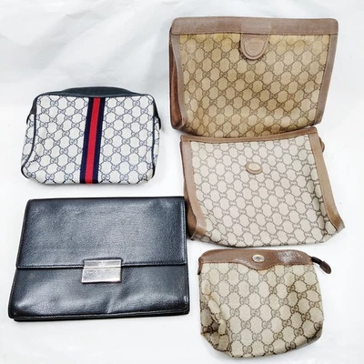 NO TARIFF Gucci  Clutch 5 set Black Leather 3907162 - Image 1 of 4