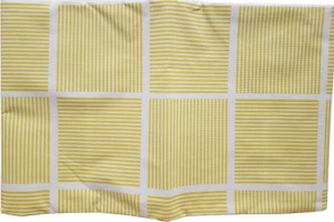 Flannel Back Vinyl Printed Tablecloth 52"x104" Oblong, YELLOW STRIPED SQUARES,HP - Bild 1 von 10