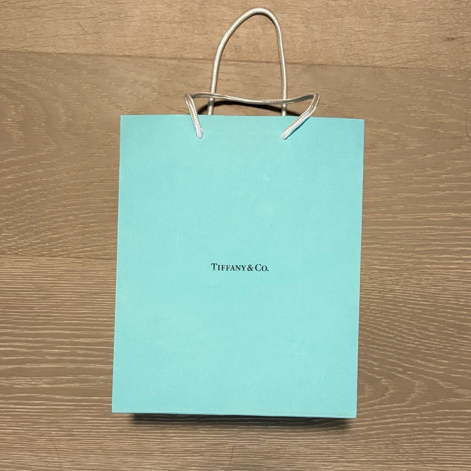 Authentic Tiffany & Co. Blue Turquoise Shopping Bag 9.75" X 8" X 4" - Image 1 of 1