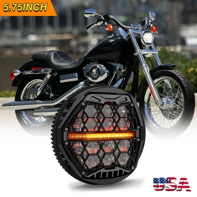 120 Вт точка 5,75 дюйма круглый светодиодный фары Hi/Lo DRL для Harley Dyna Super Glide FXD - Изображение 1 из 4