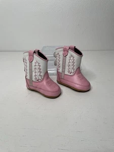 Old West Pink Cowgirl Boots Baby Infant Size 1 EASY Back closure EXCELLENT - Picture 1 of 14