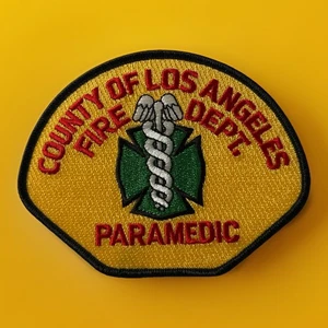 Vintage LA County Fire Dept Paramedic Patch Obsolete Original EMS Emergecny Serv - Picture 1 of 2
