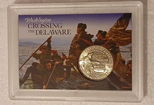 2021 (P) “Half Crown” Die Chip Error Washington Crossing The Delaware Quarter - Imagen 1 de 5