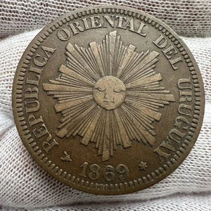 Uruguay 1869H Bronze 4 Centimos 19.9g - Bild 1 von 3