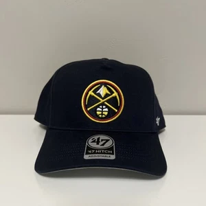 '47 Brand Denver Nuggets Hitch Logo Snapback Adjustable Navy Blue Hat Cap NEW - Picture 1 of 4