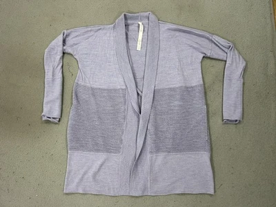 Suéter Lululemon Mujer 4 Púrpura Lana Merino Frente Abierto Chal Cuello Cárdigan Foto 1 de 4