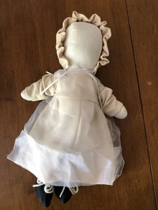 Vintage traditionelle Stoff Amish gesichtslose Mädchen Puppe - 15" Handarbeit süß! - Bild 1 von 7