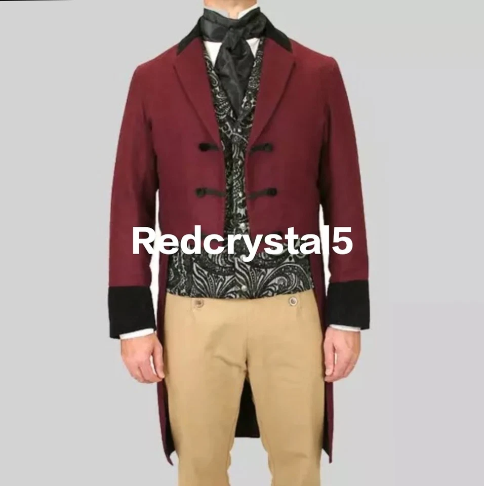 Nuevo Chaleco Hombre Siglo XVIII Soberana Regencia Borgoña Lana Envío Rápido Foto 1 de 4