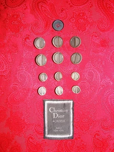 JUEGO DE BOTONES BLAZER DB DE REPUESTO ACABADO METAL PLATA CD CHRISTIAN DIOR VINTAGE - Imagen 1 de 24