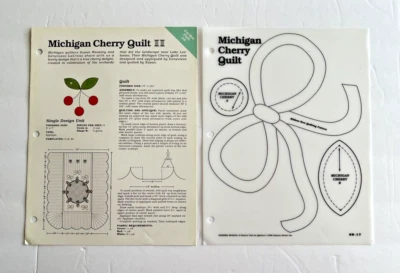 Michigan Cherry Quilt Pattern Spinning Spools w/ Uncut Templates - Image 1 of 3