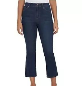 New Chaps Jeans Ladies’ Mid Rise Crop Kick Jean 12 / 31 Dark Denim - Picture 1 of 3