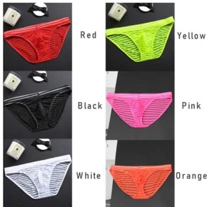 Men Low-Waist Ultra-Thin Transparent Mesh Bulge Pouch Swimwear Breathable Cool - Picture 1 of 40