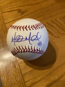 Mitch Mooreland SIGNED AUTOGRAPHED BASEBALL Padres, Red Sox, Rangers - Picture 1 of 2