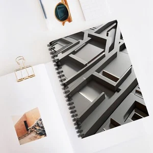Spiral Notebook - Ruled Line_118 Pages_3D metal square pattern(Only Front) - Picture 1 of 6