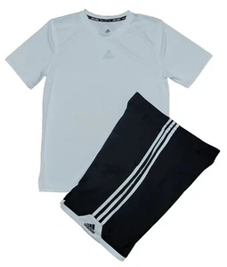 Adidas Youth Large (14-16) Black/White Athletic Shorts & Dri-fit Tshirt Outfit - Picture 1 of 6
