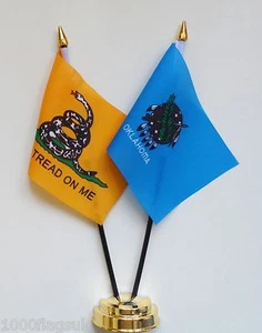 Gadsden & Oklahoma Doppel Freundschaft Tisch Flagge Set - Bild 1 von 1