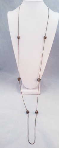 VETEMENTS Collana Catena Flapper Cristallo Strass Lunga Catena Ottone Elegante