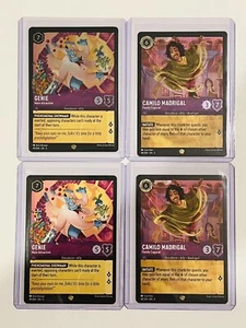 Disney Lorcana- Genie 49/204, Camilo Madrigal 58/204 Legendary Foil/Non Foil (4) - Picture 1 of 12