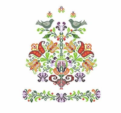 Folk machine embroidery designs. Floral ethnic digital pattern. Folk ornament.  - Image 1 of 4