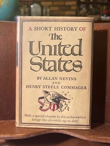 1945 Modern Library 235 Short History United States Nevins Commager Dust Jacket  - Picture 1 of 12