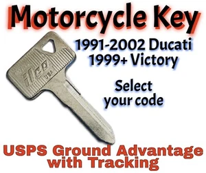 Victory Ducati Motorcycle Replacement Key Cut to Code B323231-B332314 All Metal - Foto 1 di 1