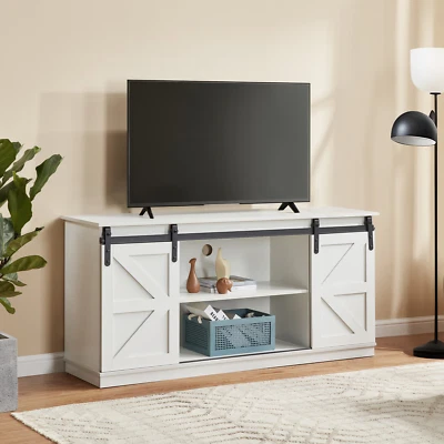FunniHomi Farmhouse TV Stand for up to 65" TV, Entertainment Center w/ Doors - Image 1 of 4
