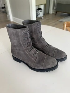 Jimmy Choo Grey Suede Women’s Combat Boots 38.5 - Picture 1 of 5