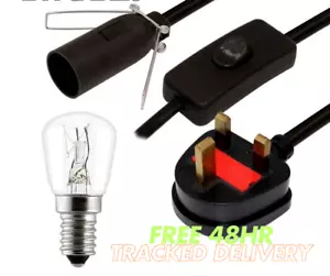 2 x Salt Lamp Replacement Salt Lamp (Cable) Cord +Safe Plug and 2 BulbS - Picture 1 of 15
